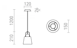 Choupette Fönsterlampa 15cm Grå/Textil/Trä