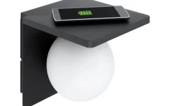 Cigle Vägglampa Opal + Qi-Laddning Svart