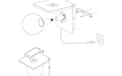 Cigle Vägglampa Opal + Qi-Laddning Svart