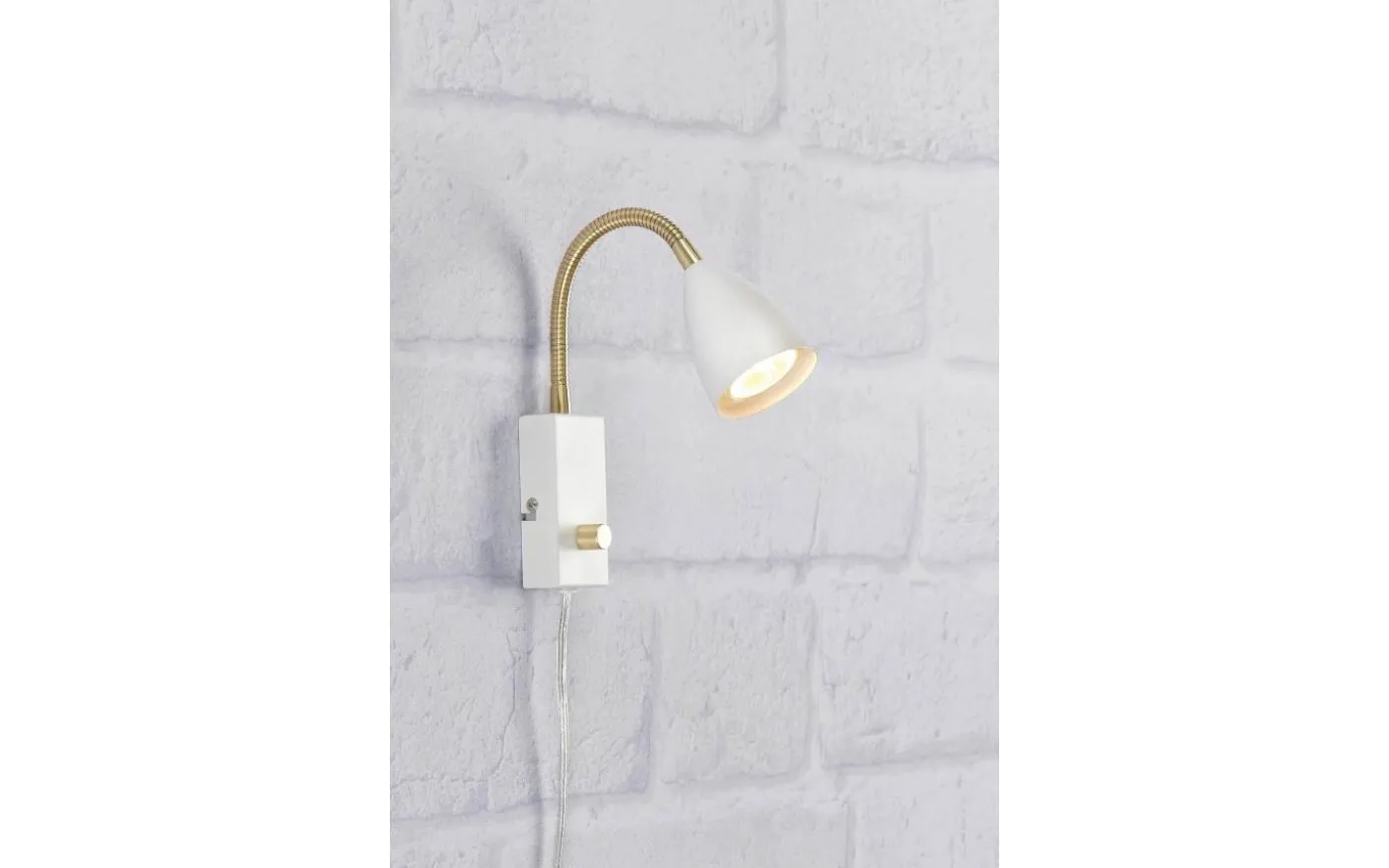 Ciro Sänglampa Vit/Mässing Flex