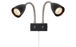 Ciro Vägglampa Dubbel Flex Svart/Stål