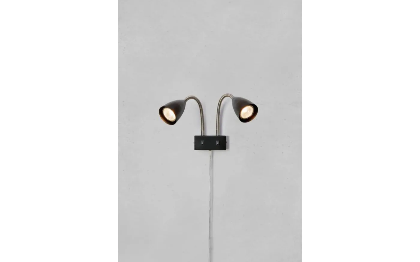 Ciro Vägglampa Dubbel Flex Svart/Stål
