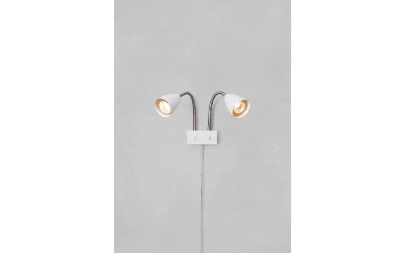 Ciro Vägglampa Dubbel Flex Vit/Stål