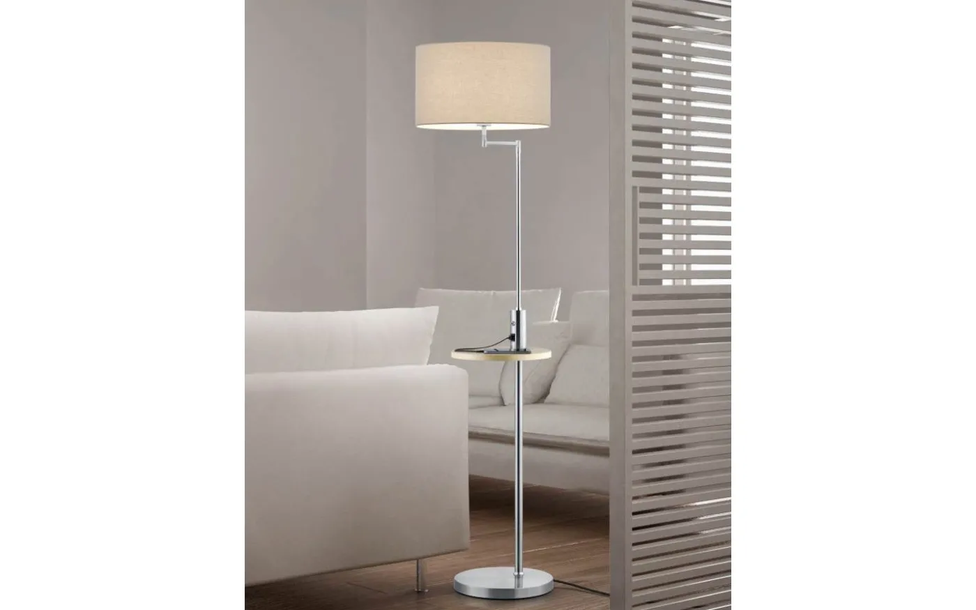 Claas Golvlampa E27 borstat stål