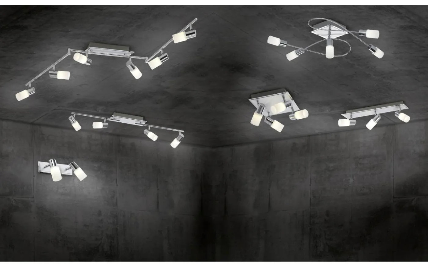 Clapton Spotlight LED 3-delad krom