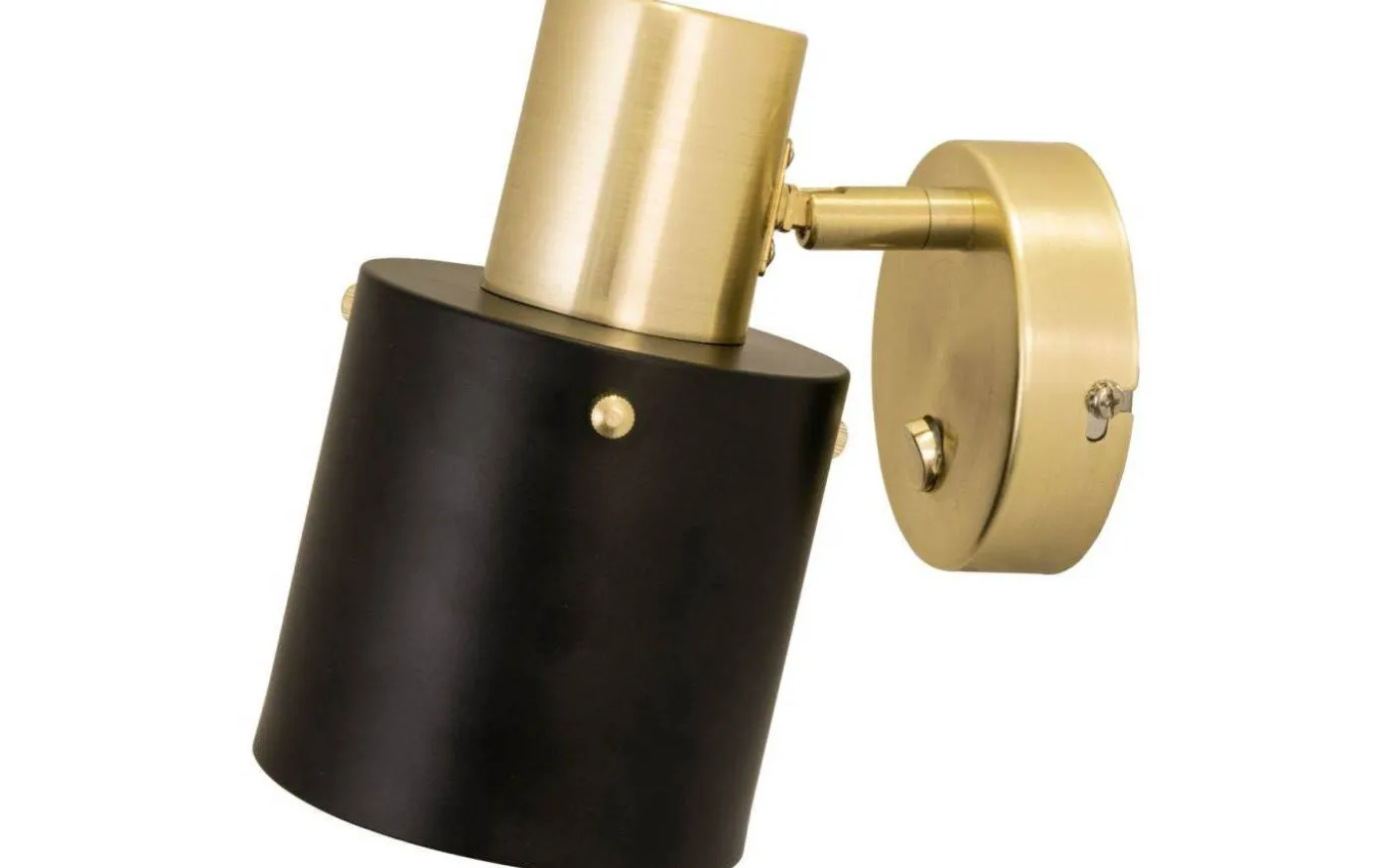 Clark 1 Vägglampa E27 Svart/Borstad Mässing