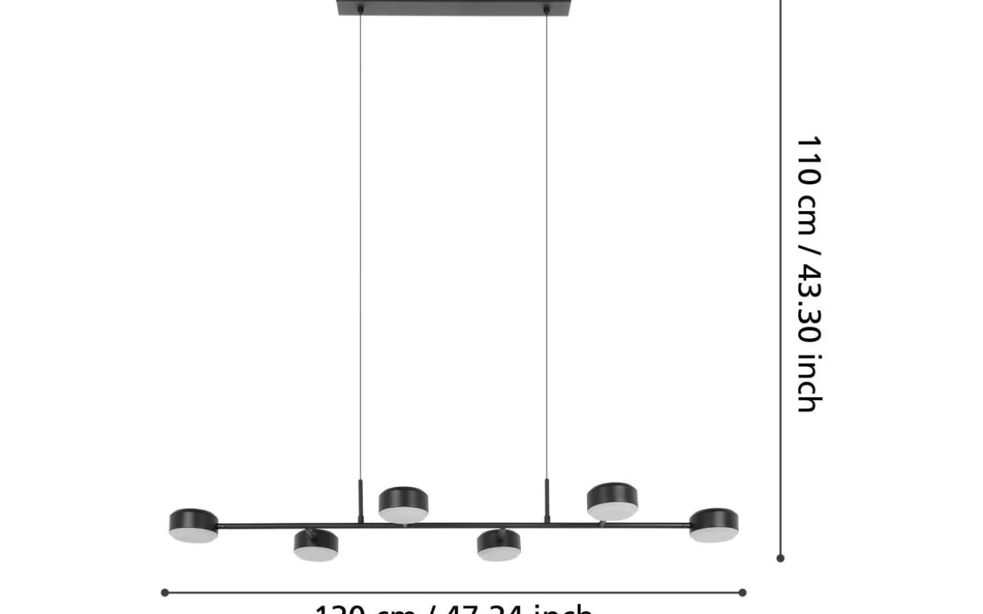 Clavellina Taklampa 120cm LED 3000K 6x7W Svart