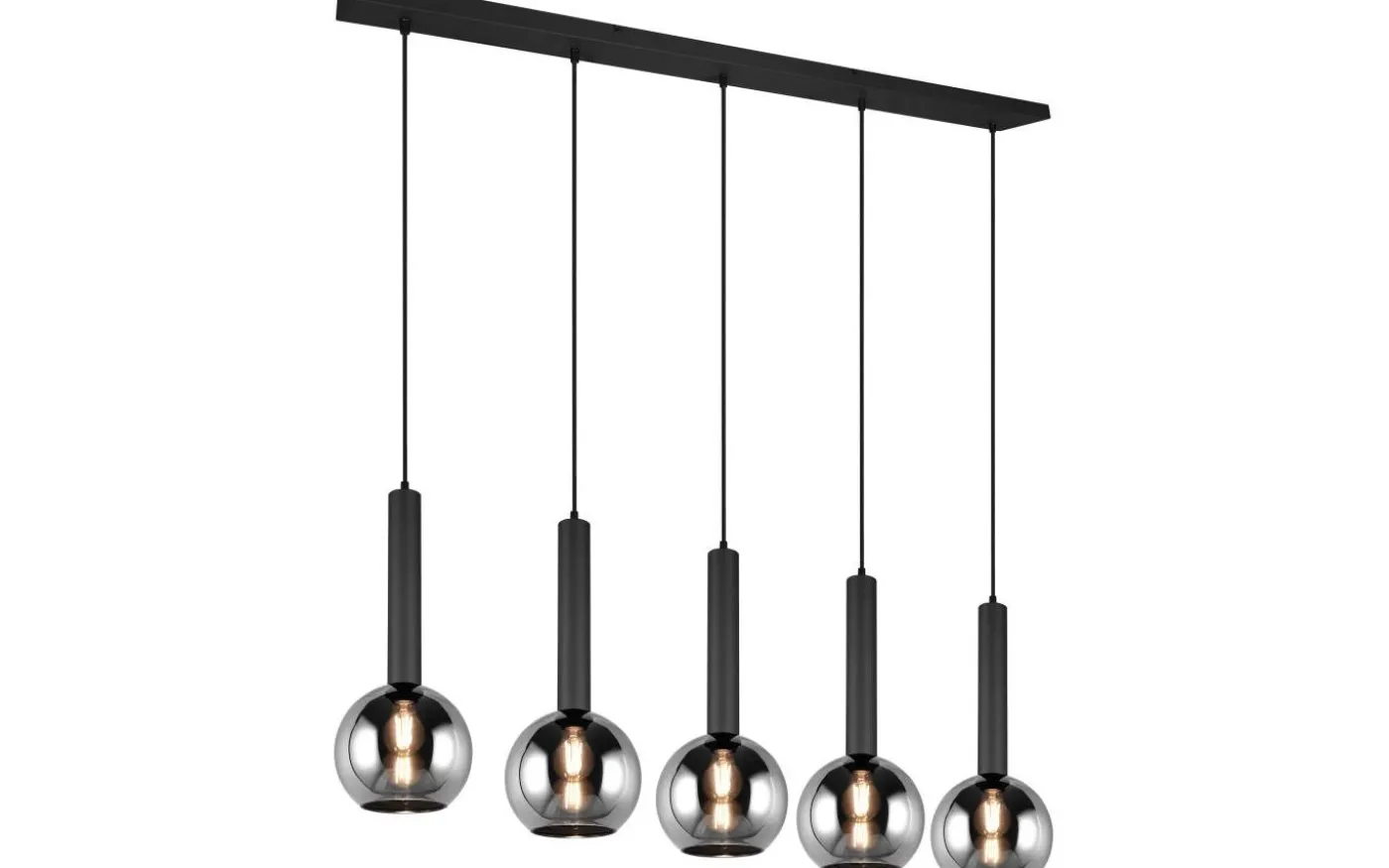 Clayton Takpendel 5-delad E27 mattsvart