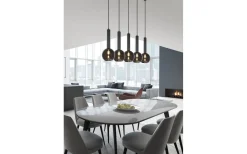 Clayton Takpendel 5-delad E27 mattsvart