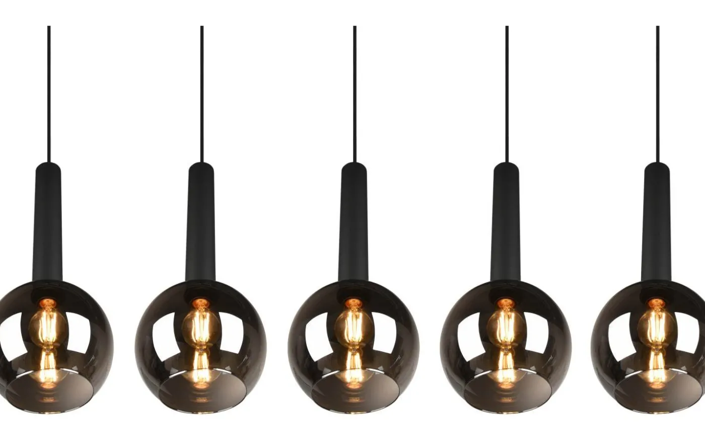 Clayton Takpendel 5-delad E27 mattsvart