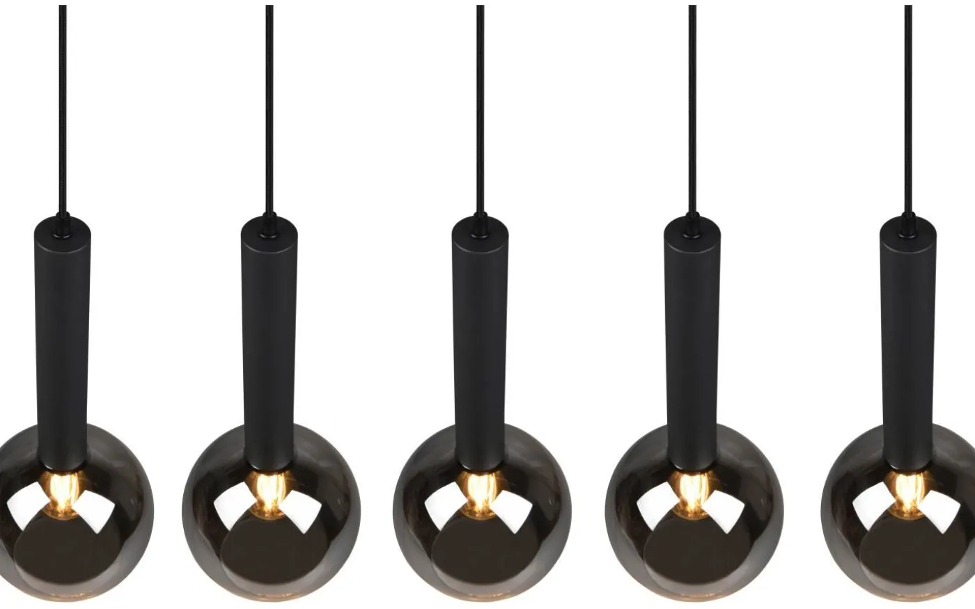 Clayton Takpendel 5-delad E27 mattsvart