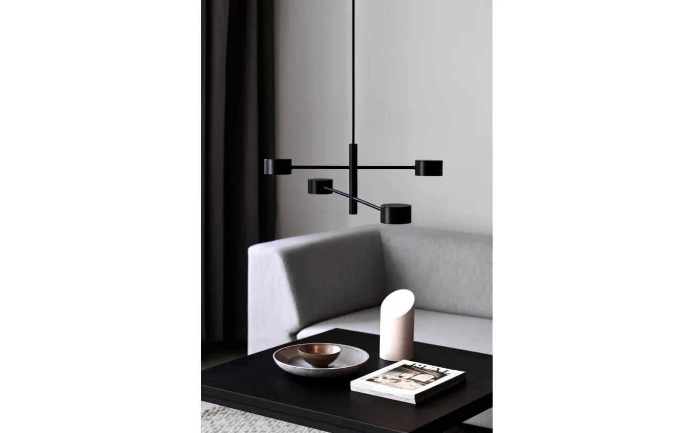 Clyde Taklampa 90cm 3-steg DIM Svart