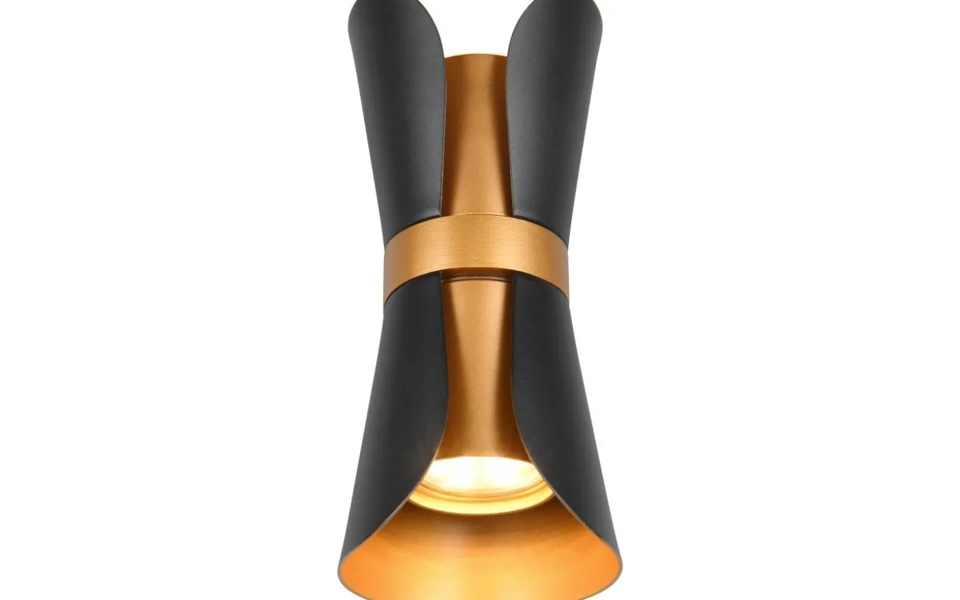 Coat Vägglampa 2xGU10 matt svart/guld