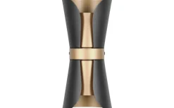 Coat Vägglampa 2xGU10 matt svart/guld