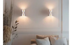 Coat Vägglampa 2xGU10 matt vit/kaffebrun