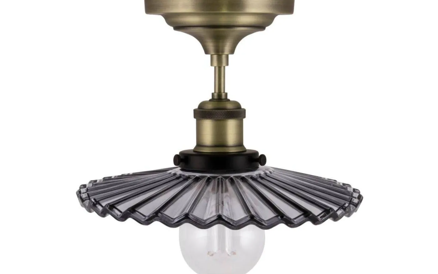 Cobbler Plafond 25cm E27 Antikmässing/Rök