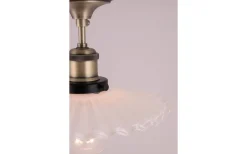 Cobbler Plafond 25cm E27 Antikmässing/Vit