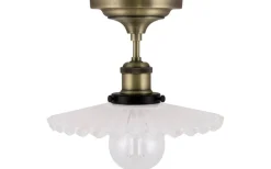 Cobbler Plafond 25cm E27 Antikmässing/Vit