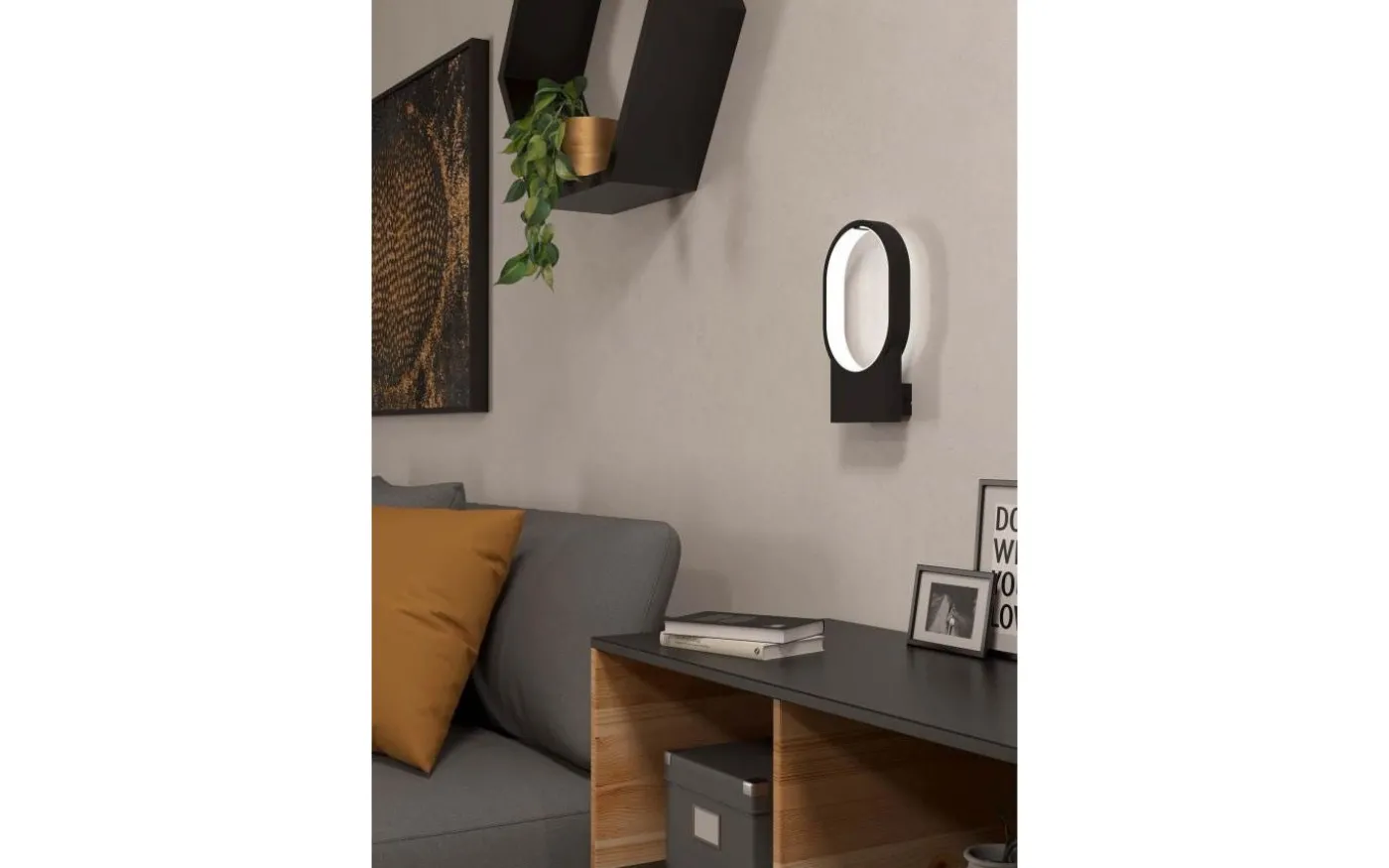 Codriales Vägglampa 32cm LED 3000K 10,8W Svart