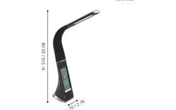 Cognoli Skrivbordslampa med Klocka 51cm LED 5000K 4,4W Svart