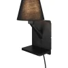 Comfort Vägglampa E14 mattsvart med laddningsstation