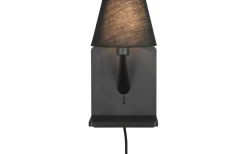 Comfort Vägglampa E14 mattsvart med laddningsstation