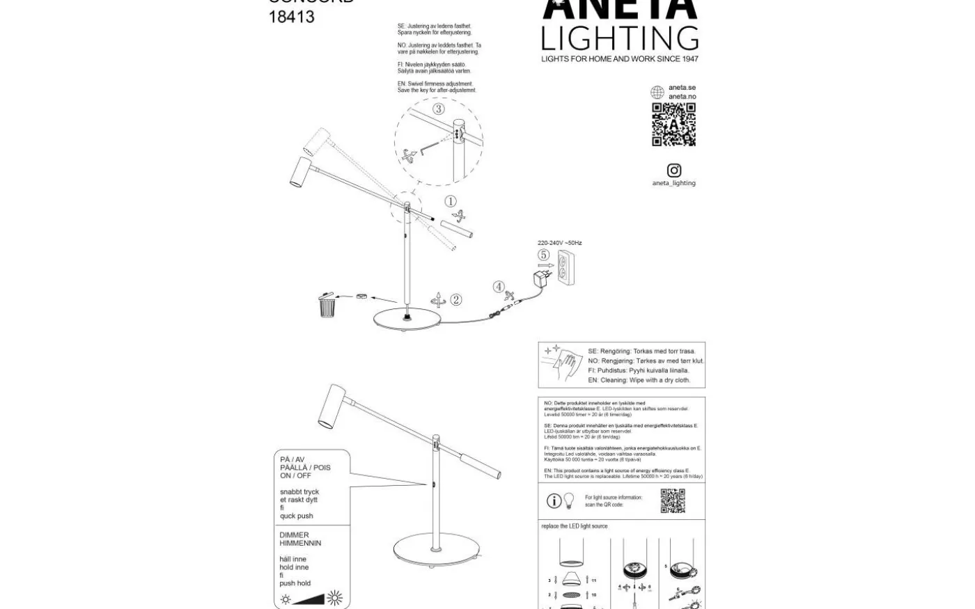 Concord Skrivbordslampa 58cm LED 8,5W 3000K Vit