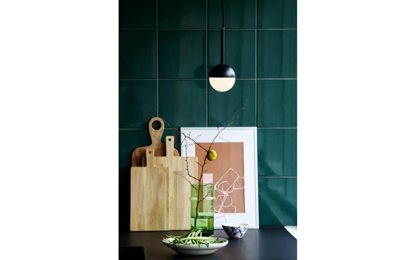 Contina Pen Fönsterlampa 10cm Svart/Opal