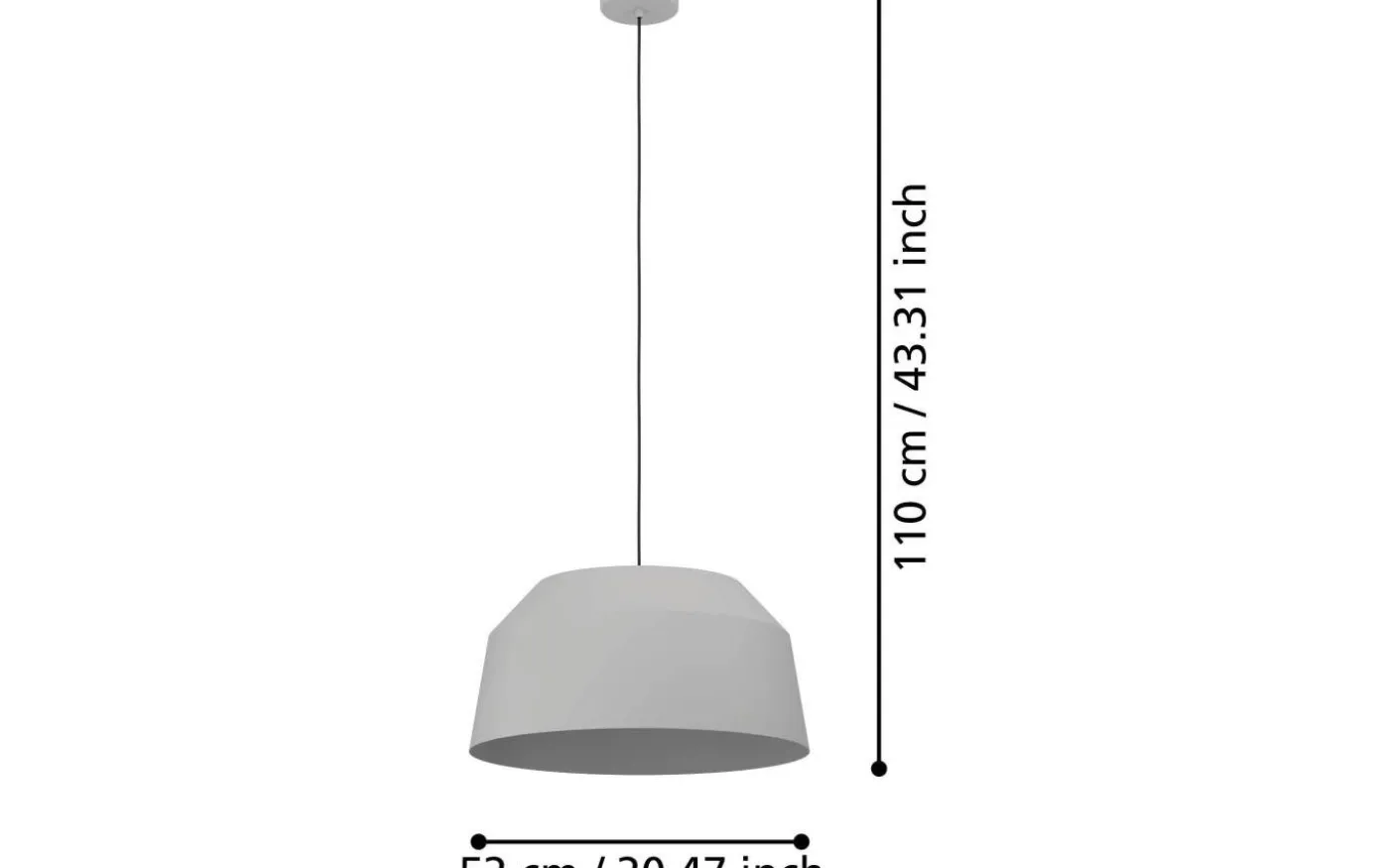 Contrisa Taklampa 52cm Grå