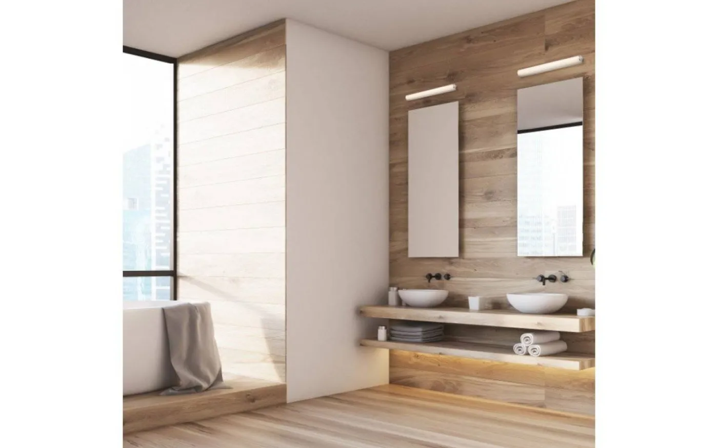 Corazon Vägglampa Krom 60cm LED 15W IP44 3000K