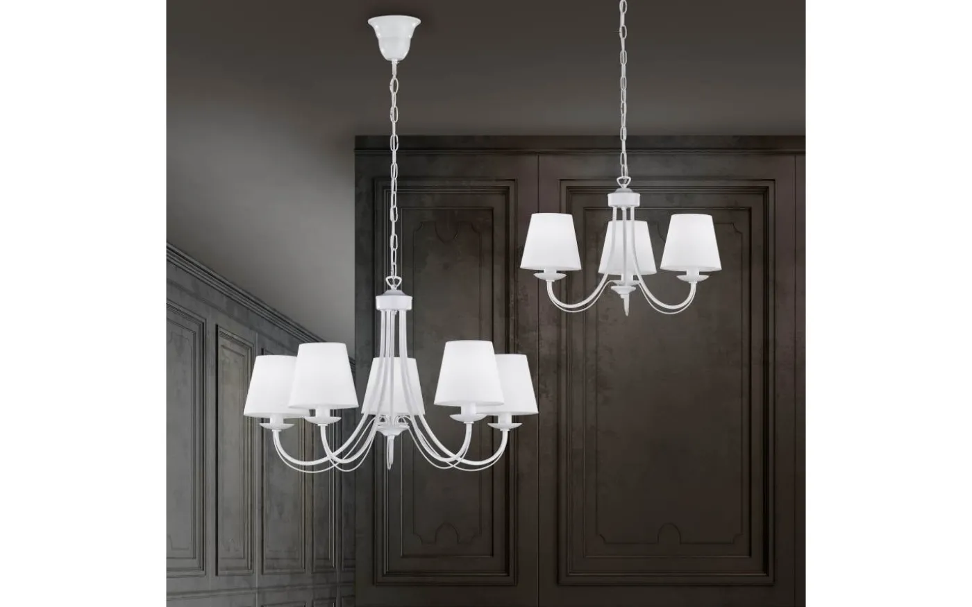 Cortez Takkrona 52cm 3-delad E14 matt vit