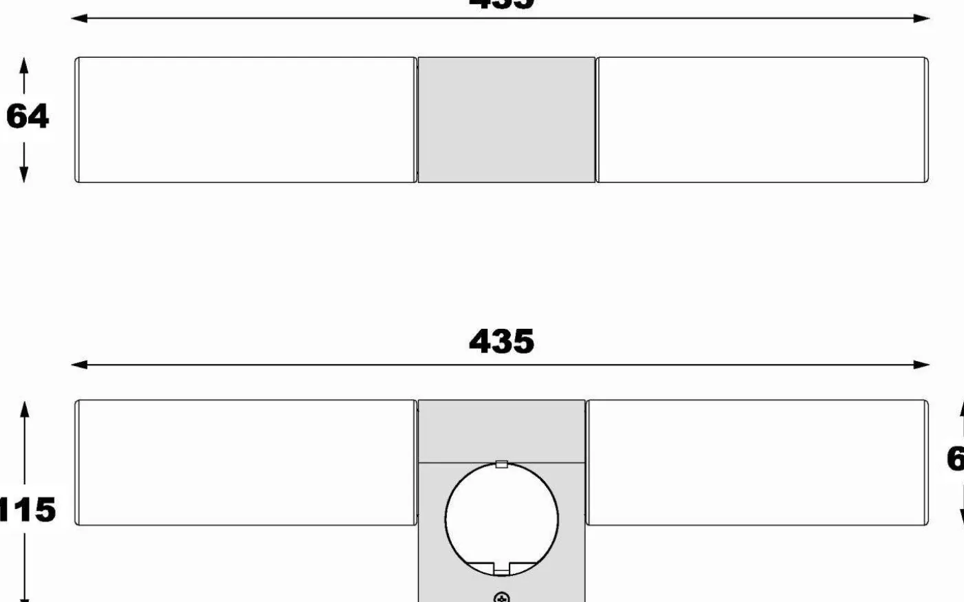 Cosenza Vägglampa med Uttag 44cm Krom IP44