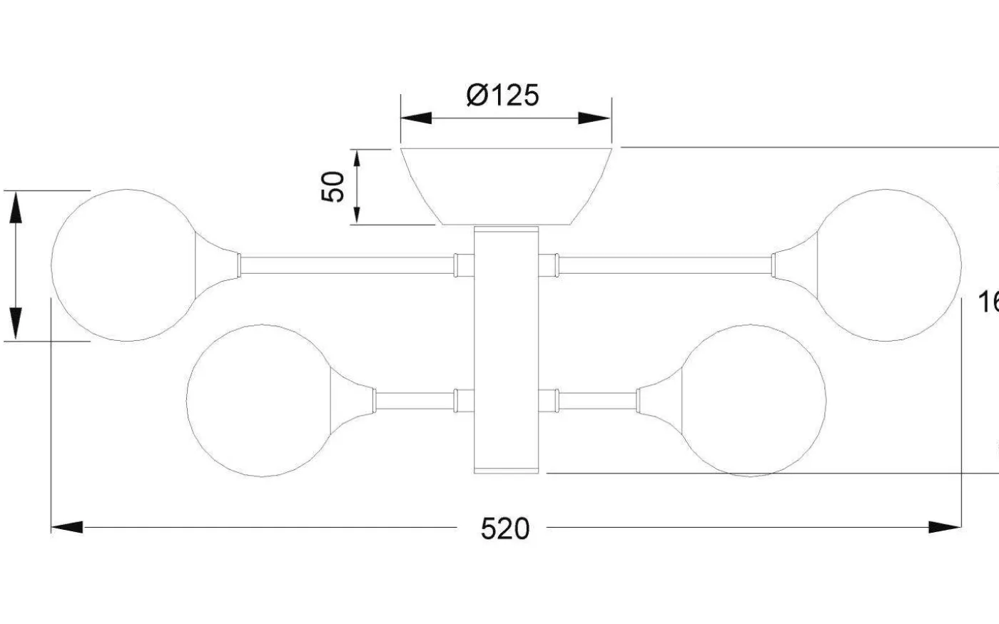 Cosmos Plafond 53cm Svart/Rök