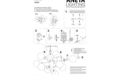 Cosmos Plafond 46cm Svart/Vit IP44
