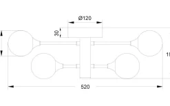 Cosmos Plafond/Vägglampa 53cm Svart/Rök