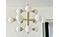 Cosmos Taklampa 52cm 12L Mässing/Opal