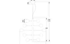 Cosmos Taklampa 69cm 24L Svart/Rök