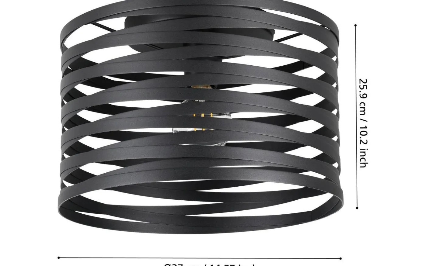 Cremella Plafond 37cm Svart