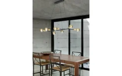 Cross Taklampa 7xE27 matt svart/guld