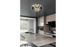 Crystal Plafond 50cm 5xE14 krom/rökfärgat glas