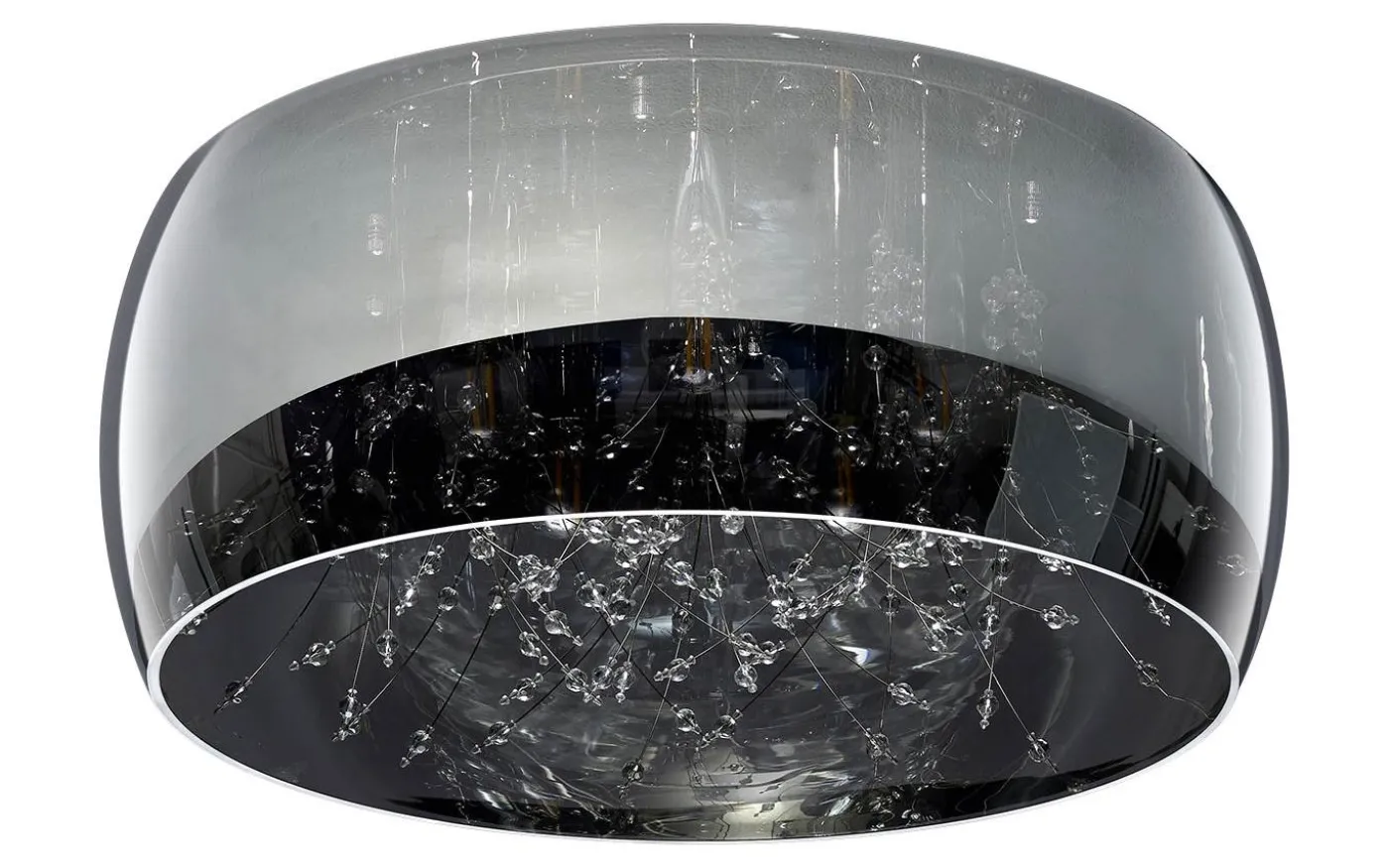 Crystal Plafond 50cm 5xE14 krom/rökfärgat glas