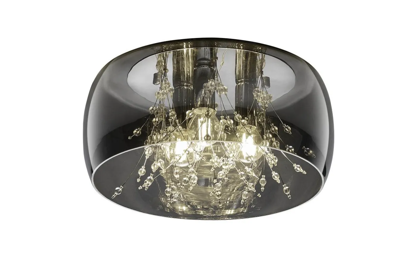 Crystal Plafond 35cm 3xE14 krom/rökfärgat glas