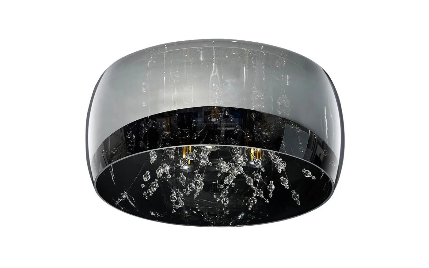 Crystal Plafond 35cm 3xE14 krom/rökfärgat glas