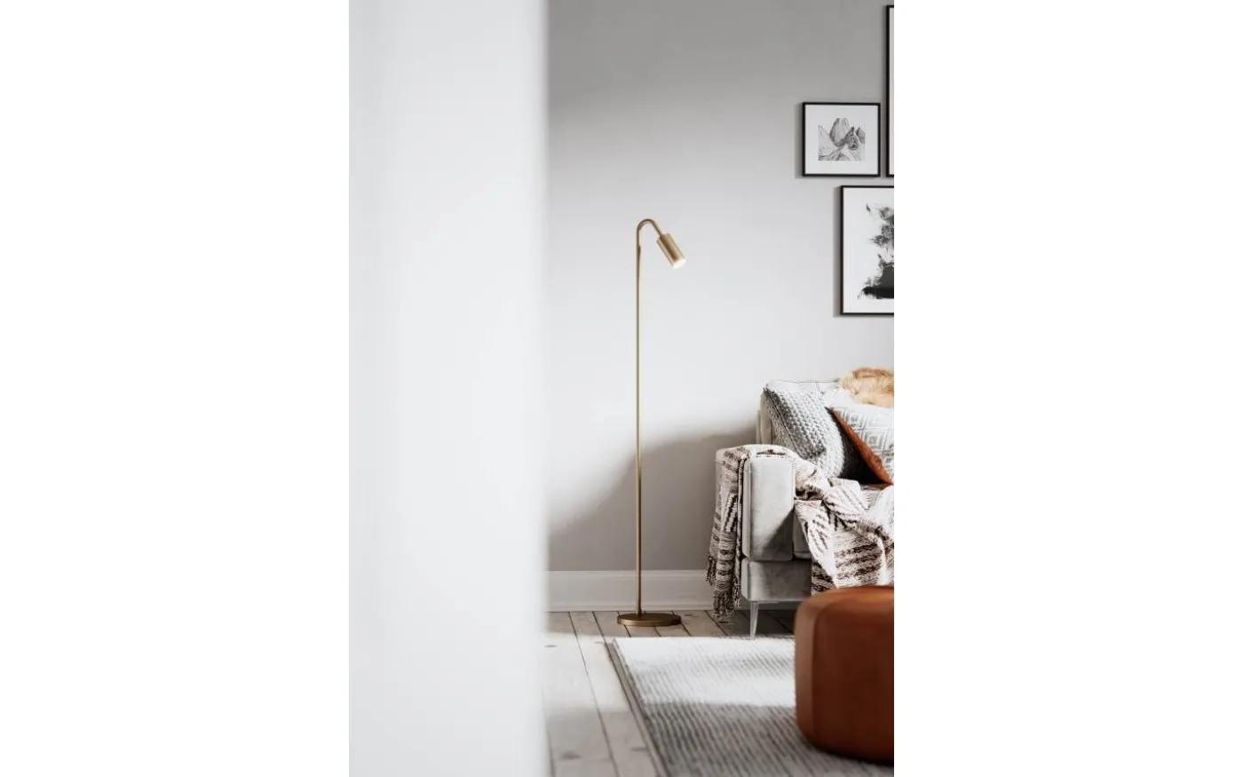 Curve Golvlampa 146cm Matt Guld