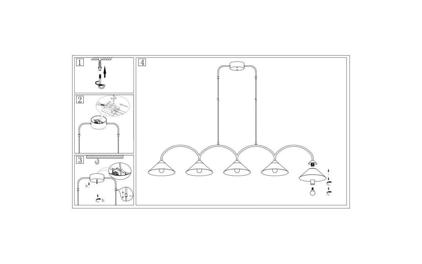 Curve Taklampa 165cm Vit