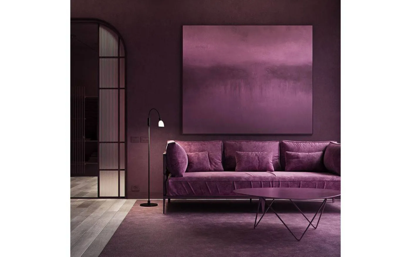 Cut Enkel Golvlampa 140cm Svart/Opalglas