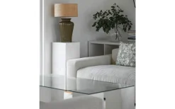 Dahlia Lampfot 50cm Glossy Oliv Green