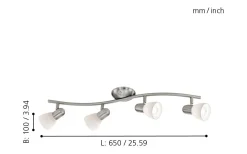 Dakar Takspotlight 65cm Nickel