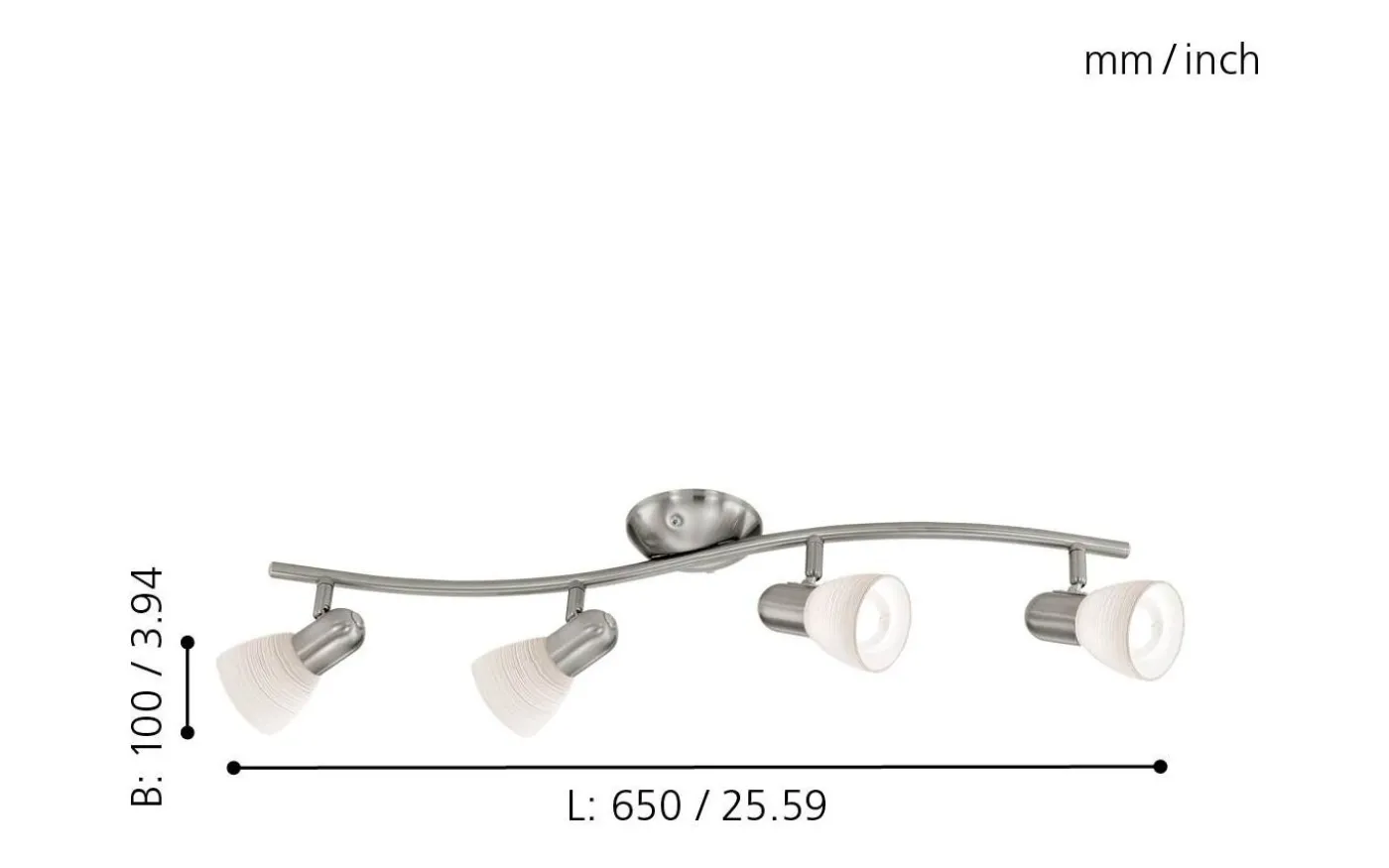 Dakar Takspotlight 65cm Nickel