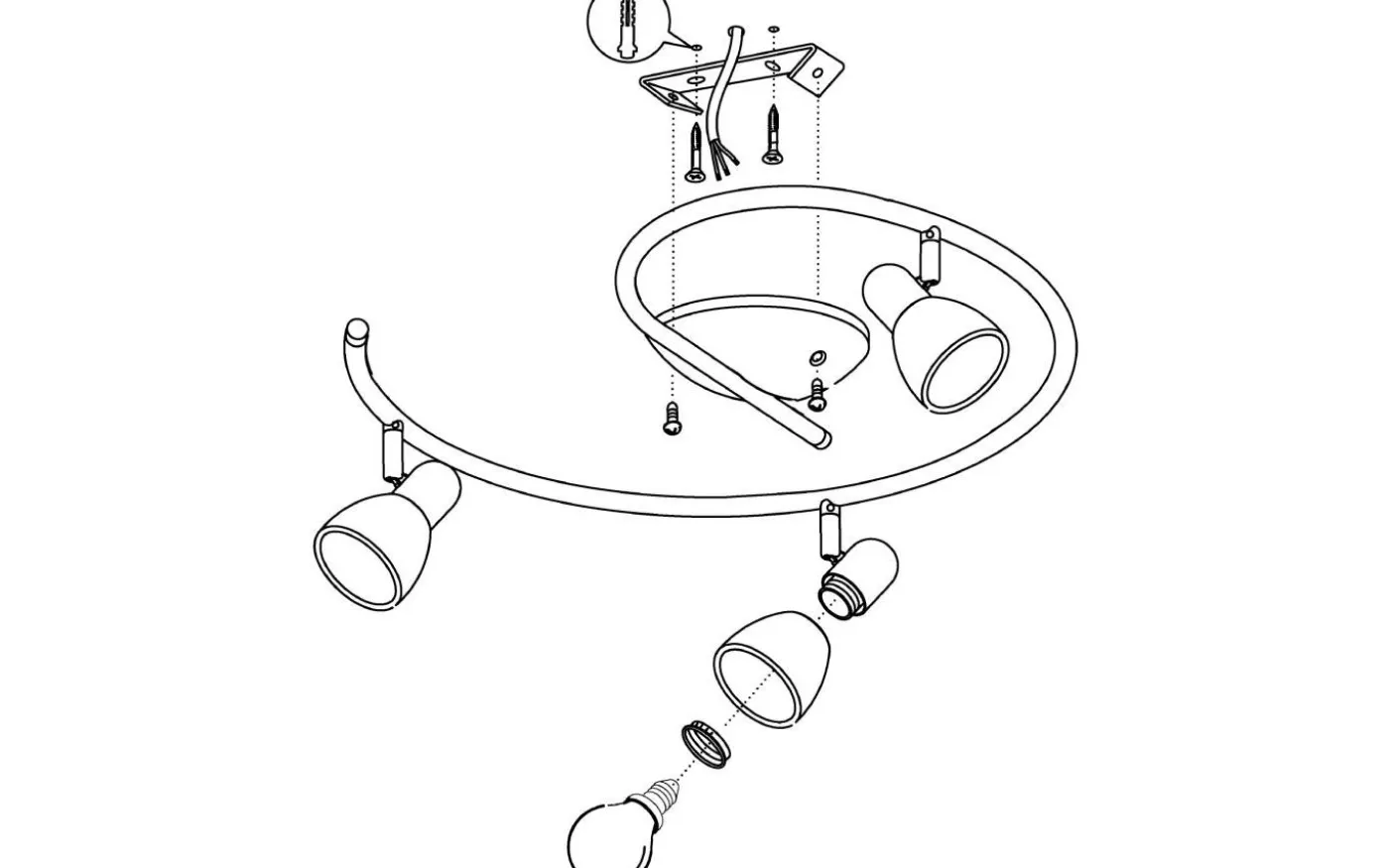 Dakar Takspotlight 30cm Nickel